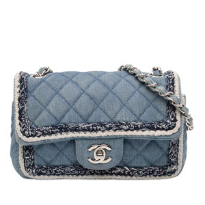 Pre-Loved Chanel Mini Rectangular Classic Denim Braided Single Flap